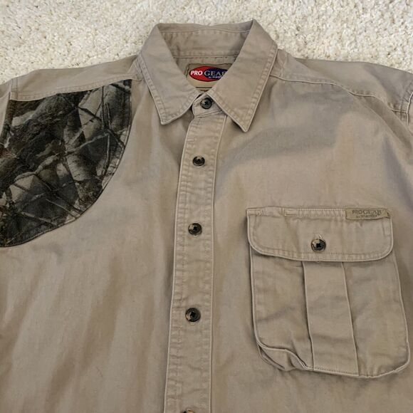 Pro Gear Wrangler Shirt Mens XL Long Sleeve Khaki Camo Shooting Hunting - Picture 1 of 6